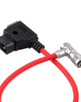Alvin's Cables D-Tap to BMPCC 6K 4K Power Cable, Right Angle Weipu 2-Pin Female to D-Tap Male, Braided Ultra Flexible Cable for Blackmagic Pocket Cinema Camera 4K/6K/6K Pro, V-Mount, Red