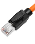 Alvin's Cables RJ45 Ethernet Cable, Cat6a Shielded Industrial Profinet Ethernet Cable High-Flex Drag-Chain High-Speed Gold-Plated Connectors for PLC, Robotics & Motion Control 2ft/60cm Orange