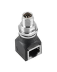 Alvin's Cables M12 X-Code 8-Pin to RJ45 Adapter Cat6a IP68 Waterproof Shielded, M12 Male to RJ45 Female Industrial Ethernet Connector for Cognex Keyence Basler Baumer Datalogic Microscan Sick