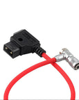 Alvin's Cables D-Tap to BMPCC 6K 4K Power Cable, Right Angle Weipu 2-Pin Female to D-Tap Male, Braided Ultra Flexible Cable for Blackmagic Pocket Cinema Camera 4K/6K/6K Pro, V-Mount, Red