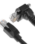 Alvin's Cables GigE Vision Cable Vertical RJ45 Screw Lock Industrial Ethernet Cable Shielded CAT6a High-Flex Drag-Chain, Compatible with Cognex Keyence Basler Hikvision Camera, Down Angle