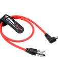Alvin's Cables Ultra Flexible Hirose 4 Pin Male to DC Right Angle Braided Power Cable for Blackmagic's Cinema Camera 4k, for Sound Devices 633|644|688, Zoom F8 Recorder, 45cm|17.7in