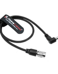 Alvin's Cables Ultra Flexible Hirose 4 Pin Male to DC Right Angle Braided Power Cable for Blackmagic's Cinema Camera 4k, for Sound Devices 633|644|688, Zoom F8 Recorder, 45cm|17.7in