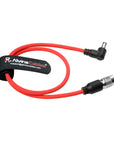 Alvin's Cables Ultra Flexible Hirose 4 Pin Male to DC Right Angle Braided Power Cable for Blackmagic's Cinema Camera 4k, for Sound Devices 633|644|688, Zoom F8 Recorder, 45cm|17.7in