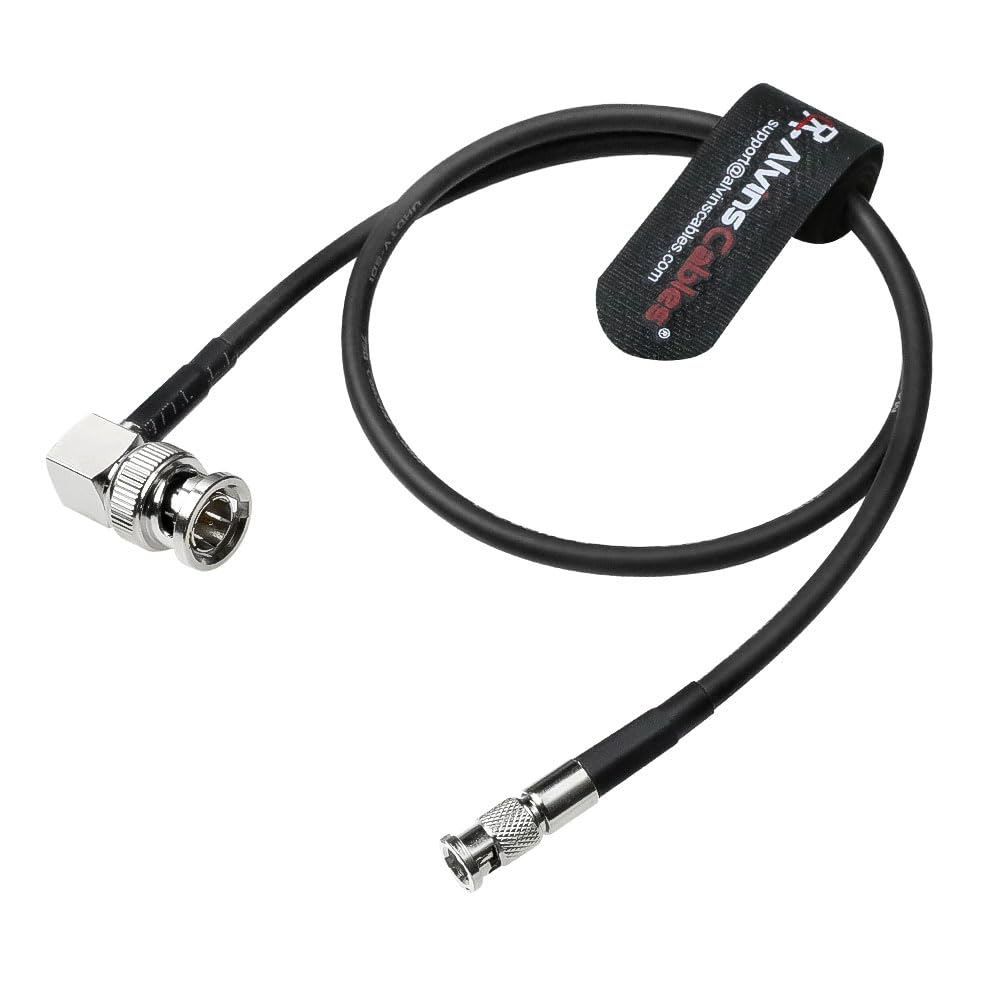 Alvin's Cables Micro BNC to BNC Cable 12G-SDI High Speed 4K UHD Video Coaxial Cable, Right Angle BNC 75 Ohm Ultra-Soft for Blackmagic Video Assist 5" Monitor,50CM|19.7inches