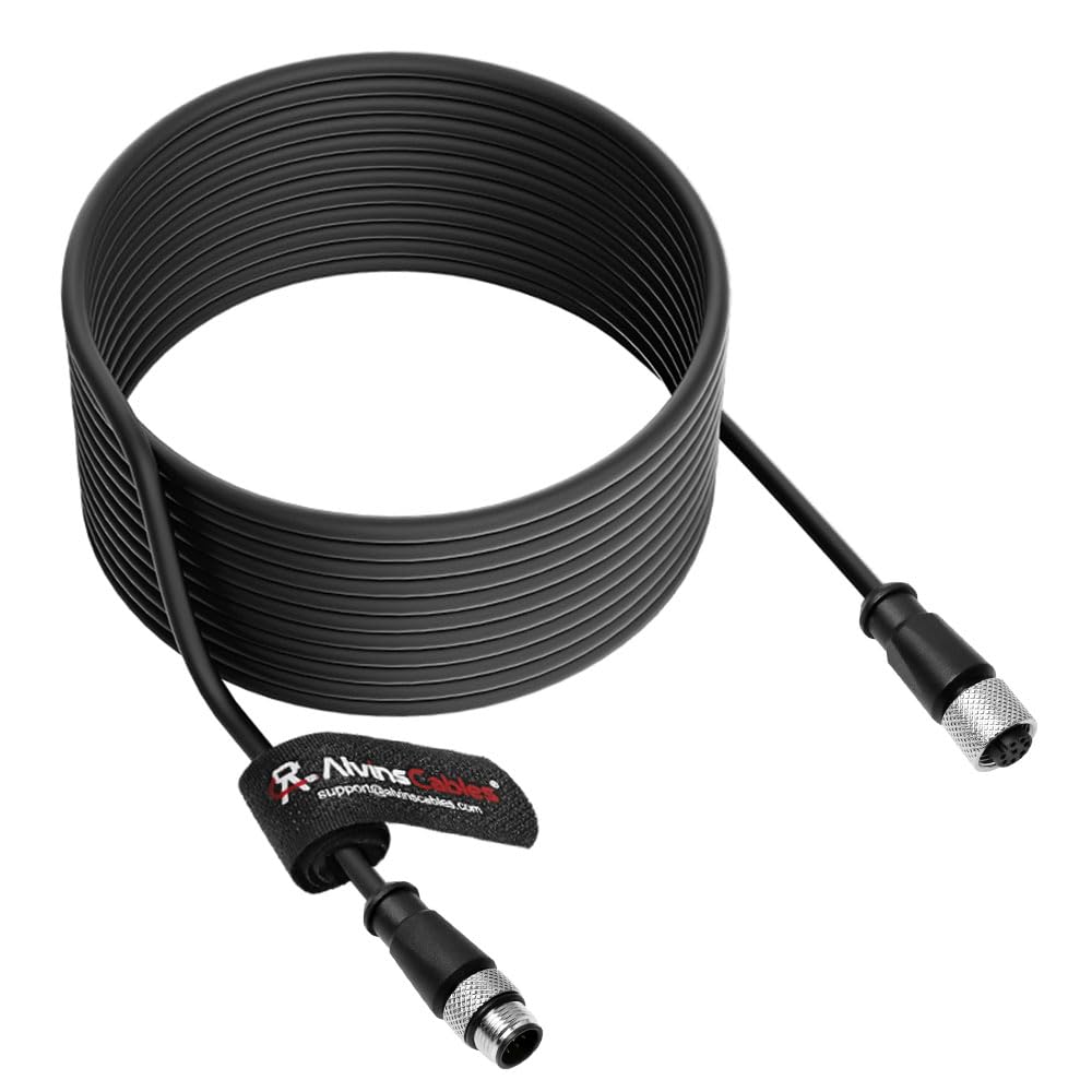 Alvin's Cables M12 A-Code 8 Pin Male to 8 Pin Female Cat6a High-Flex Shielded Sensor Actuator Cable for Cognex Industrial Camera 32.8ft