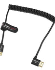 Alvin's Cables 8K HDMI 2.1 Cable for Atomos Ninja V Monitor,for Sony FS5 FS7,BMPCC,for Canon C300 C500 Camera,8K@60Hz 4K@120Hz 48Gbps High-Speed Braided Coiled Cable Left Angle Black