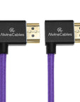 Alvin's Cables 8K HDMI Cable for Atomos Ninja,2.1 48Gbps 8K@60Hz 4K@120Hz High-Speed Braided Coiled Cable for Sony FS5 FS7 FX9,BMPCC,for Canon C300 C500,for Feelworld,Right to Right Angle Purple