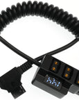 Alvin’s Cables D-tap Splitter 1 to 3 Port P-tap Adapter Coiled Cable for SmallRig| IDX V-Mount Gold Mount Battery with Battery Level Display, Reverse Polarity, Over-Current, Overheat Protection