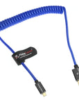 Alvin's Cables 8K 2.1 Micro HDMI to HDMI Coiled Cable for Atomos Ninja V, 8K@60Hz 4K@60Hz High-Speed HDMI Cable for Sony A7RIII A7II A7M3, for Canon R5 M6, for FUJIFILM X-T4 X-T3, Braided Blue