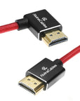 Alvin's Cables 8K HDMI 2.1 High-Speed Cable 8K@60Hz 4K@120Hz Braided Coiled Cable for Atomos Ninja,for Feelworld,for Sony FS5 FS7 FX9,BMPCC,for Canon C300 C500,Right Angle Red