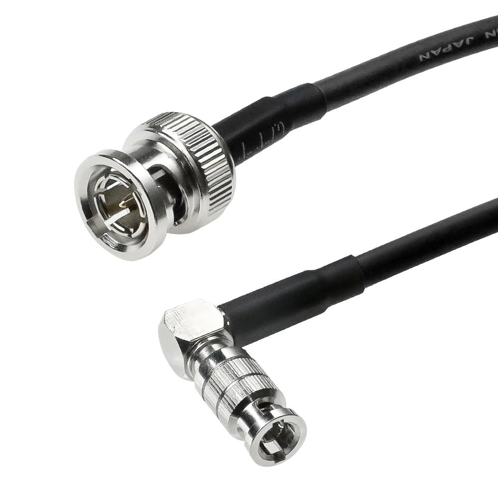 Alvin's Cables Micro BNC to BNC Cable 12G-SDI High Speed 4K UHD Video Coaxial Cable, Right Angle Micro BNC 75 Ohm Ultra-Soft for Blackmagic Video Assist 5" Monitor,50CM|19.7inches