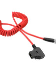 Alvin's Cables Atomos Ninja V D-tap Power Cable, 1.6-4ft Smart Dtap to Locking DC 2.1 Coiled Cable for Blackmagic Video Assist, for Hollyland Mars 400S, Ultra Soft