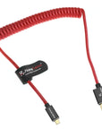 Alvin's Cables 8K 2.1 Micro HDMI to HDMI Coiled Cable for Atomos Ninja V, 8K@60Hz 4K@60Hz High-Speed HDMI Cable for Sony A7RIII A7II A7M3, for Canon R5 M6, for FUJIFILM X-T4 X-T3, Braided Red