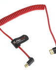 Alvin's Cables 8K HDMI 2.1 Cable 48Gbps 8K@60Hz 4K@120Hz High-Speed Braided Coiled Cable for Sony FS5 FS7 FX9,BMPCC,for Canon C300 C500,for Atomos Ninja,for Feelworld,Right to Up Angle Red