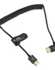Alvin's Cables 8K HDMI 2.1 High-Speed Cable 8K@60Hz 4K@120Hz Braided Coiled Cable for Atomos Ninja,for Feelworld,for Sony FS5 FS7 FX9,BMPCC,for Canon C300 C500,Right Angle Black