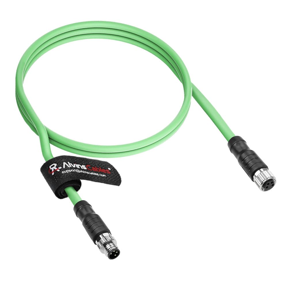 Alvin's Cables M8 A-Code 4 Pin Male to 4 Pin Female Cable High-Flex Shielded for Beckhoff ZK1090-3132 Industrial Automation EtherCAT Fieldbus
