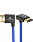 Alvin's Cables 8K HDMI 2.1 Cable 8K@60Hz 4K@120Hz High-Speed Braided Coiled Cable for Atomos Ninja,for Feelworld,for Sony FS5 FS7 FX9,BMPCC,for Canon C300 C500,Left to Up Angle Blue