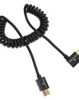 Alvin's Cables 8K HDMI 2.1 Cable for Atomos Ninja V Monitor,for Sony FS5 FS7,BMPCC,for Canon C300 C500 Camera,8K@60Hz 4K@120Hz 48Gbps High-Speed Braided Coiled Cable Left Angle Black