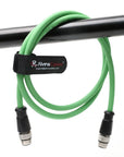 Alvin's Cables M12 D-Code 4 Pin Male to M12 D-Code 4 Pin Male Ethernet Cable for Keyence Baumer Sick Camera, High-Flex Cat6a Cable for Industrial Automation, EtherCAT/PROFINET 3.3ft/1m Green