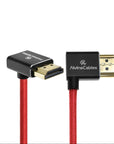 Alvin's Cables 8K HDMI 2.1 Cable 48Gbps 8K@60Hz 4K@120Hz High-Speed Braided Coiled Cable for Sony FS5 FS7 FX9,BMPCC,for Canon C300 C500,for Atomos Ninja,for Feelworld,Right to Up Angle Red
