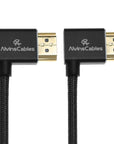 Alvin's Cables 8K HDMI Cable for Atomos Ninja,2.1 48Gbps 8K@60Hz 4K@120Hz High-Speed Braided Coiled Cable for Sony FS5 FS7 FX9,BMPCC,for Canon C300 C500,for Feelworld,Right to Right Angle Black