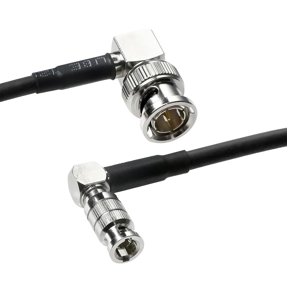 Alvin's Cables Micro BNC to BNC Cable 12G-SDI High Speed 4K UHD Video Coaxial Cable, 75 Ohm Ultra-Soft for Blackmagic Video Assist 5" Monitor, Right Angle 50CM|19.7inches