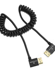 Alvin's Cables 8K HDMI 2.1 Cable 8K 60Hz 4K 120Hz High-Speed for Atomos Ninja Monitor,Left to Right Angle Braided Coiled Cable for Sony FS5 FS7 FX9,for Canon C300 C500,for Nikon Z9 Camera,Black