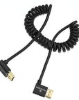 Alvin's Cables 8K HDMI 2.1 Cable 8K@60Hz 4K@120Hz High-Speed Braided Coiled Cable for Atomos Ninja,for Feelworld,for Sony FS5 FS7 FX9,BMPCC,for Canon C300 C500,Left to Up Angle Black