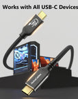 Alvin's Cables USB 4 Cable 1ft, USB-C to USB-C Cable 40Gbps Data Transfer 240W PD Fast Charging 8K@60Hz Display, Compatible with Thunderbolt 4/3,USB 3.0, for MacBook,eGPU,Dock, USB-IF Certified