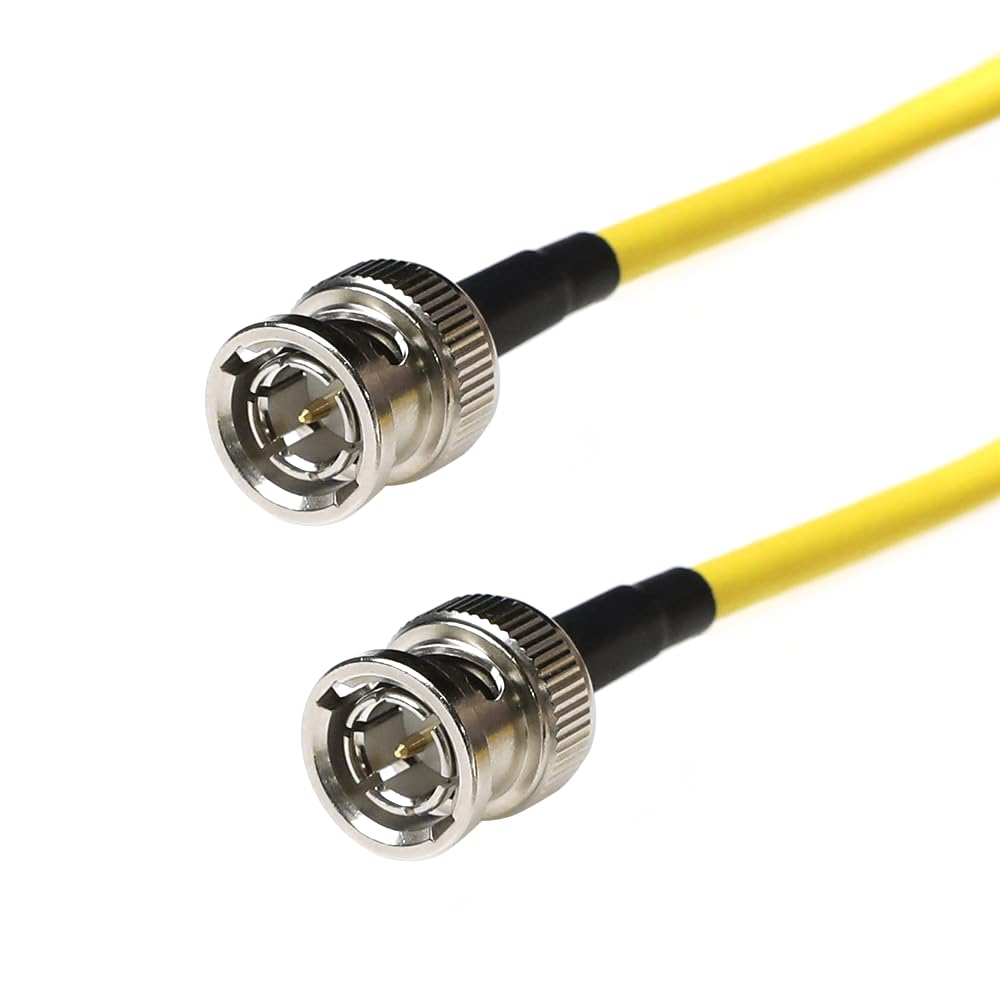 Alvin's Cables 12G SDI Flexible Coaxial Cable BNC Male to Male for RED Komodo| Atomos Monitor 75 Ohm Shielded Cable for 4K Video Camera, Yellow