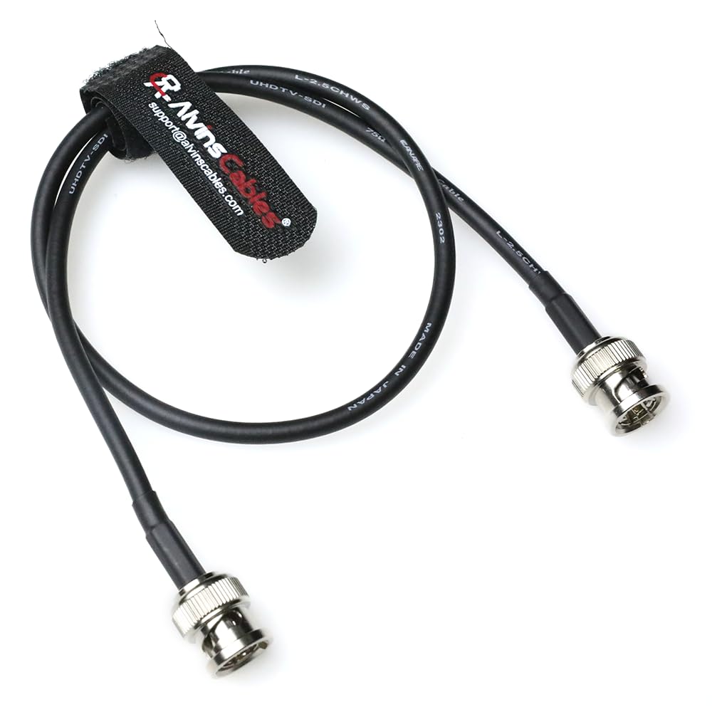 Alvin's Cables 12G SDI Cable Flexible, BNC Male to Male for RED Komodo| Atomos Monitor 75 Ohm Shielded Cable for 4K Video Camera 50cm|19in