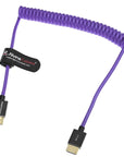 Alvin's Cables 8K 2.1 HDMI to HDMI Cable 8K@60Hz 4K@120Hz High-Speed for Atomos Ninja,for Sony FS5 FS7 FX9,BMPCC,for Canon C300 C500,Braided Coiled Cable Purple