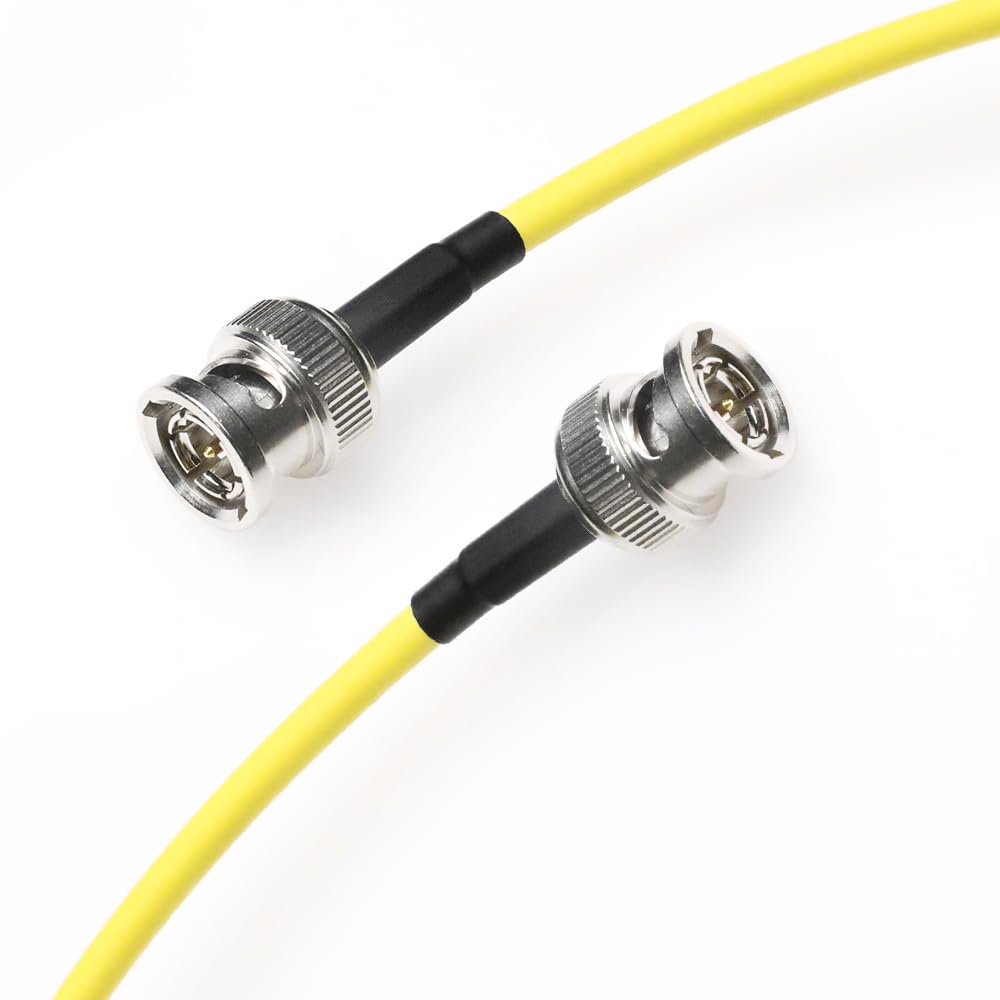 Alvin's Cables 12G SDI Flexible Coaxial Cable BNC Male to Male for RED Komodo| Atomos Monitor 75 Ohm Shielded Cable for 4K Video Camera, Yellow