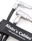 Alvin's Cables 3 Pin Right Angle to Rotatable 2 Pin Male Right Angle Power Cable for Teradek Bolt SmallHD Monitor from ARRI Alexa Mini XT 14.8 V Port