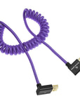 Alvin's Cables 8K HDMI 2.1 Cable 8K@60Hz 4K@120Hz High-Speed Braided Coiled Cable for Atomos Ninja,for Feelworld,for Sony FS5 FS7 FX9,BMPCC,for Canon C300 C500,Left to Up Angle Purple
