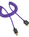 Alvin's Cables 8K 2.1 HDMI to HDMI Cable 8K@60Hz 4K@120Hz High-Speed for Atomos Ninja,for Sony FS5 FS7 FX9,BMPCC,for Canon C300 C500,Braided Coiled Cable Purple