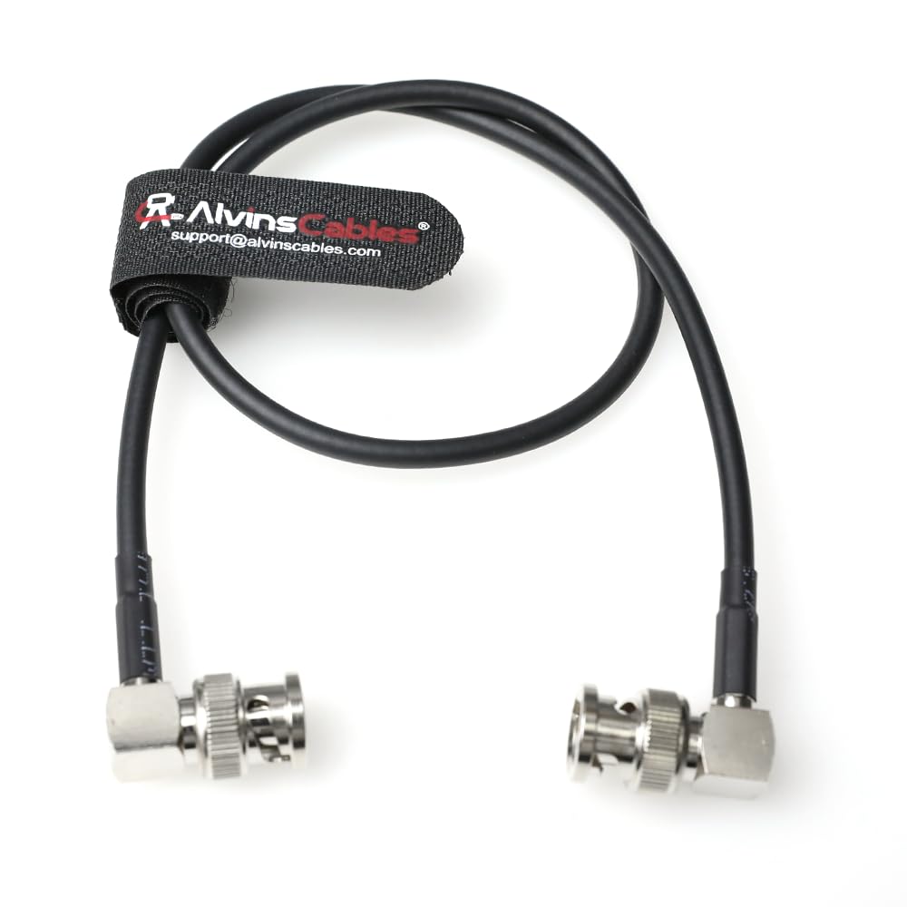 Alvin's Cables 12G SDI Cable Flexible, BNC Male to Male Right Angle for RED Komodo| Atomos Monitor 75 Ohm Shielded Cable for 4K Video Camera 50cm|19in