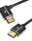 Alvin's Cables 8K HDMI 2.1 Cable for Atomos Ninja V Monitor,for Sony FS5 FS7,BMPCC,for Canon C300 C500 Camera,8K@60Hz 4K@120Hz 48Gbps High-Speed Braided Coiled Cable Left Angle Black