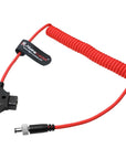 Alvin's Cables Atomos Ninja V D-tap Power Cable, 1.6-4ft Smart Dtap to Locking DC 2.1 Coiled Cable for Blackmagic Video Assist, for Hollyland Mars 400S, Ultra Soft