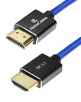 Alvin's Cables 8K 2.1 HDMI to HDMI Cable 8K@60Hz 4K@120Hz High-Speed for Atomos Ninja,for Sony FS5 FS7 FX9,BMPCC,for Canon C300 C500,Braided Coiled Cable Blue