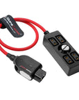 Alvin's Cables Smart D-tap Splitter Cable, Ultra Soft Smart Dtap Male to 4 Port Dtap Female Splitter Hub Power Cable for ARRI RED Teradek SmallHD SmallRig V-Mount|Gold-Mount Battery 40cm/15.7inches