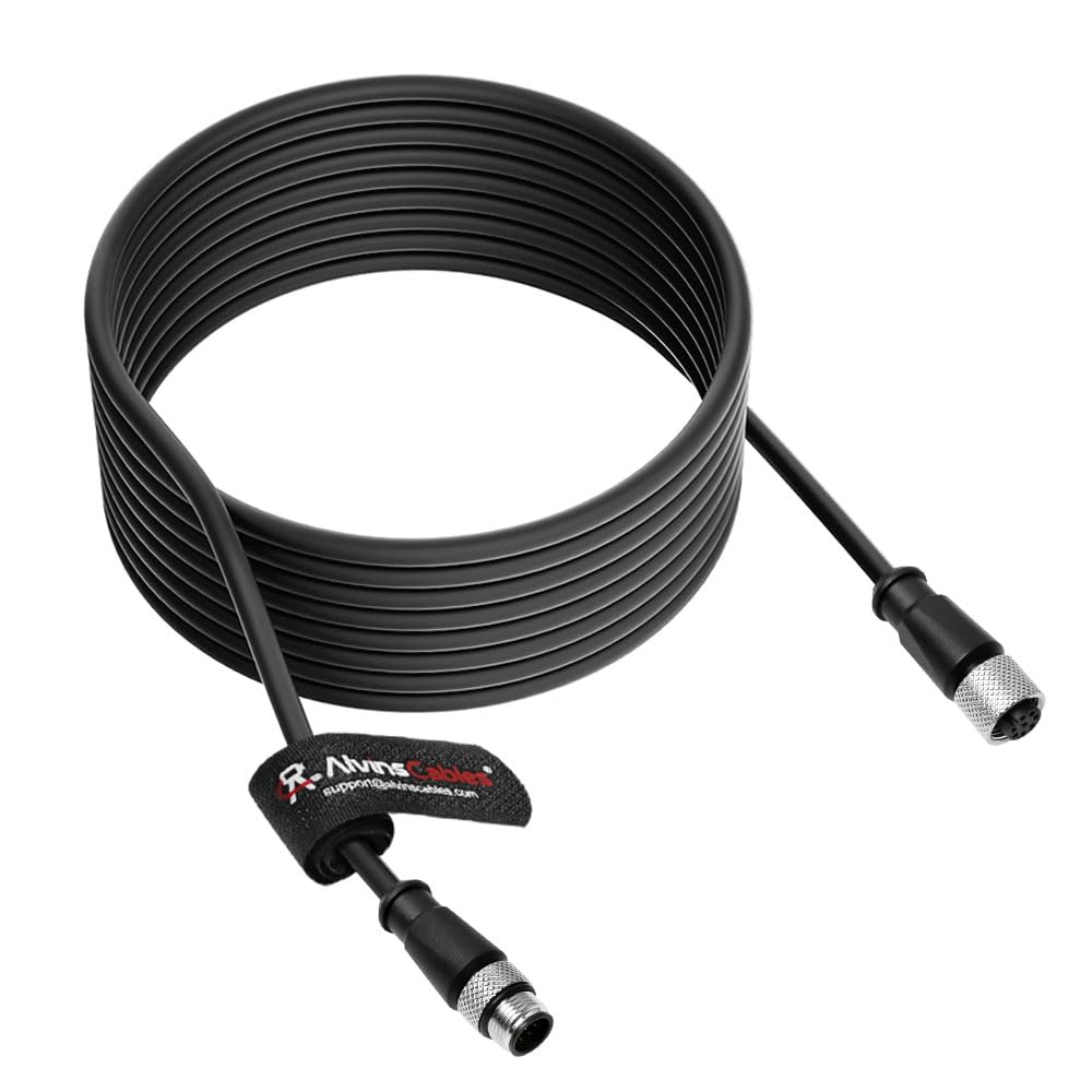 Alvin's Cables M12 8 Pin Male to 8 Pin Female A-Code Cat6a High-Flex Shielded Sensor Actuator Cable for Cognex Industrial Camera 16.4ft