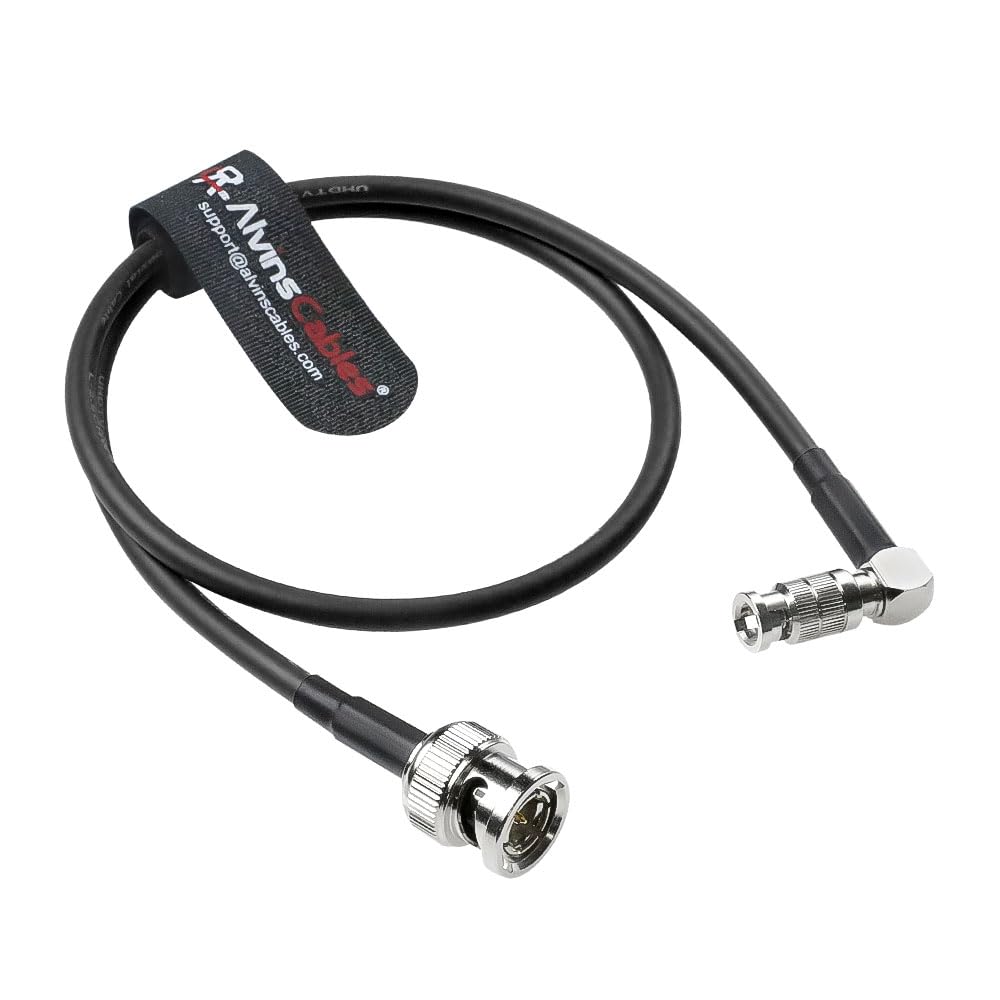 Alvin's Cables Micro BNC to BNC Cable 12G-SDI High Speed 4K UHD Video Coaxial Cable, Right Angle Micro BNC 75 Ohm Ultra-Soft for Blackmagic Video Assist 5" Monitor,50CM|19.7inches