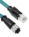 Alvin's Cables M12 X-Code 8 Pin Female to RJ45 Ethernet Cable Cat6a High-Flex Shielded for Cognex Keyence Basler Industrial Automation Fieldbus Module