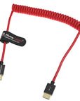 Alvin's Cables 8K 2.1 HDMI to HDMI Cable 8K@60Hz 4K@120Hz High-Speed for Atomos Ninja,for Sony FS5 FS7 FX9,BMPCC,for Canon C300 C500,Braided Coiled Cable Red