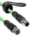 Alvin's Cables M8 A-Code 4 Pin Male to 4 Pin Female Cable High-Flex Shielded for Beckhoff ZK1090-3132 Industrial Automation EtherCAT Fieldbus
