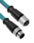 Alvin's Cables M12 A-Code 8 Pin Male to 8 Pin Female Cat6a High-Flex Shielded Sensor Actuator Cable for Cognex Industrial Camera 3.3ft, Green