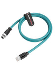 Alvin's Cables M12 A-Code 8 Pin Male to RJ45 Cat6a Ethernet Cable Shielded for Industrial Automation Network Devices, High-Flex Drag-Chain 1M 3M 5M 10M, Green