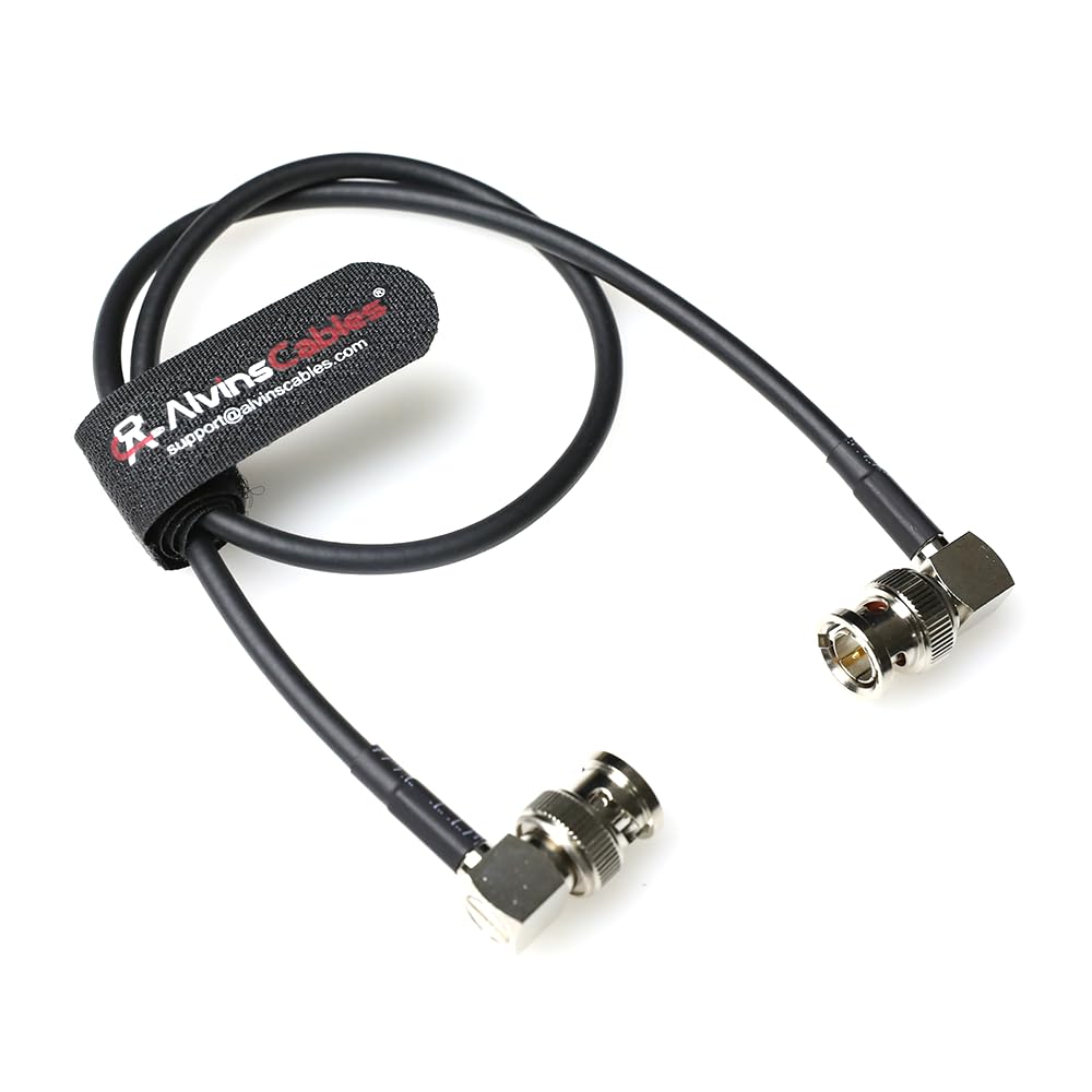 Alvin's Cables 12G SDI Cable Flexible, BNC Male to Male Right Angle for RED Komodo| Atomos Monitor 75 Ohm Shielded Cable for 4K Video Camera 50cm|19in